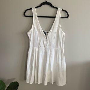 Express white mini dress with undershorts. Size Large.